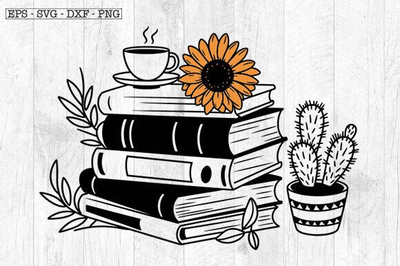 Book SVG File: Floral Graphics for Reading and Crafts