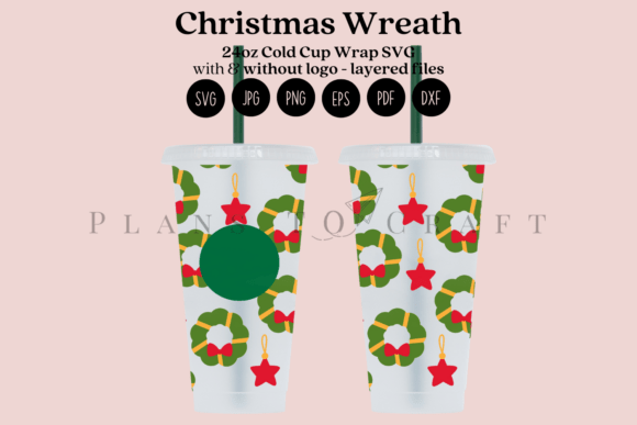Christmas Wreath Tumbler Wraps Graphics Review