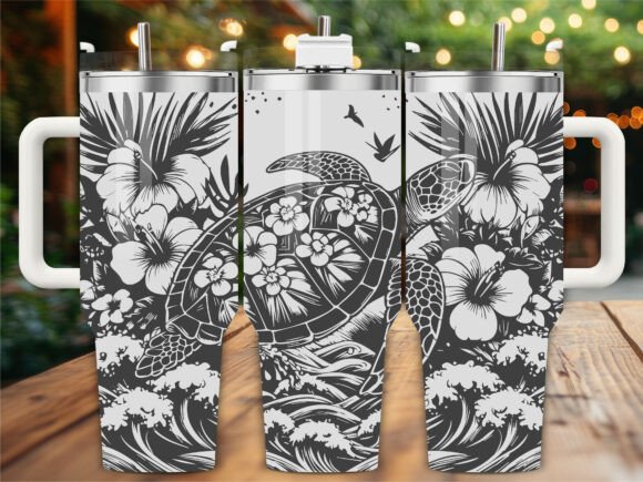 Ocean Wave Turtle Tumbler Graphics for Tumbler Wraps